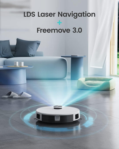 Robotstofzuiger – Robotstofzuiger met dweilfunctie – Automatische Zuiger – Smarte Stofzuiger – Dweilrobot – 5500 Pa Zuigkracht – LiDAR Navigatie met Virtuele Zones