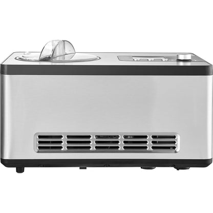 VEVOR Compressor ijsmachine, ijsmachine, 2 l, 180 W, Frozen yoghurtbereider, 3 modi, yoghurtmachine, huishouden, draagbare ijsmachine, sorbet gelato, geluidsarm, zilver, elektrisch