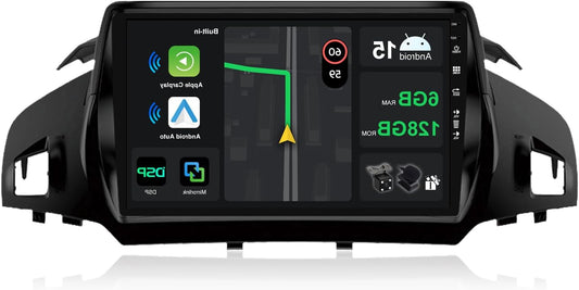 9-inch Autoradio – Multimedia Speler – Auto Stereo – Navigatiesysteem – Android Radio – Android 15 OS – 6GB RAM + 128GB Opslag – Draadloze CarPlay & Android Auto