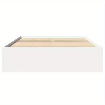 Modern Minimalist White Bed Frame - Extra Large European King Size (140x200cm), Heavy-Duty Hardwood Construction, Easy Assembly, Sturdy & Space-Efficient Design for Master Bedrooms & Guest Rooms - Durable Modern Furniture, Be