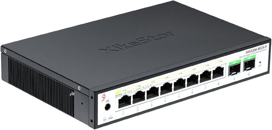 8-Port 2.5G Unmanaged PoE+ Ethernet Switch, IEEE 802.3af/at PoE 100W, Fanless 2.5Gb Netzwerk-Switch für AP, VoIP-Telefon, IP-Kamera, NVR