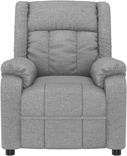Elektrische Televisiestoel – Relaxstoel – Fauteuil – TV-Stoel – Verstelbare Stoel – 3 Ligposities – Ademend Polyester – Hout & Metaal Frame – Lichtgrijs