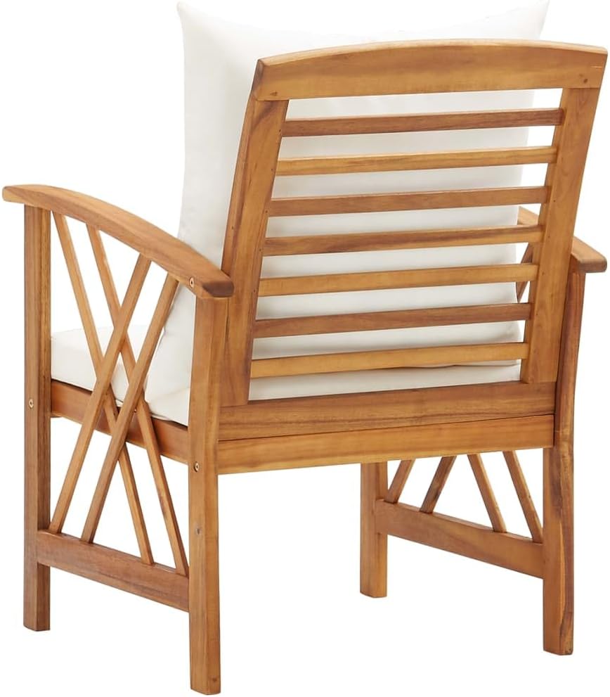 vidaXL Garden chairs 2 pcs with cushions solid acacia wood - QUORE