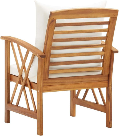 vidaXL Garden chairs 2 pcs with cushions solid acacia wood - QUORE