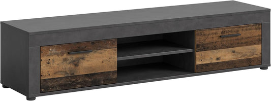 xonox.home Wohnen Jam X8BB4T30 Lowboard TV-meubel, woonkamerplank, media-meubel in Old Wood/Matera replica, ca. B/H/D: 160x37x40 cm