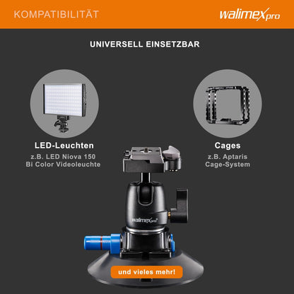 Walimex Pro Zuignap statief incl. kogelkop voor systeem- en DSLR-camera's