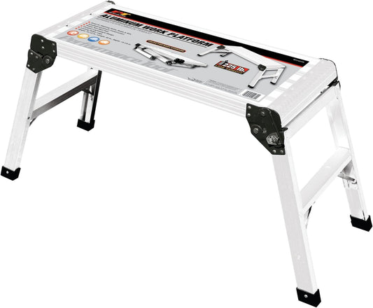 Performance Tool W54039 vouwen aluminium werkplatform en stap (19-1/2-inch hoog x 15-1/4-inch breed en 30-inch lang (220 lb-capaciteit)