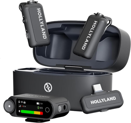 Draadloze Lavaliermicrofoon – Draadloze Reversmicrofoon – Clipmicrofoon – Draadloze Microfoonset – Microfoonset – Combo Set 2 Zenders + 2 Ontvangers + Oplaadetui – AI-Ruisonderdrukking – 32-Bit Float Audio