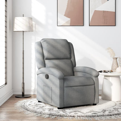 vidaXL Recliner Chair with Backrest, Armrests, TV Chair, Reclining Chair, Seat for Living Room Home, Light Grey Fabric - QUORE