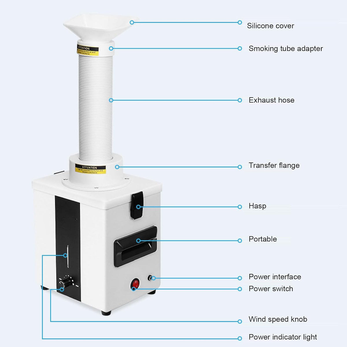 Rookafzuiger – Lasrookafzuiger – Rookzuiger – Soldeerrookafzuiger – Rookfilter – EU-Stekker – 3-Traps Filtratie – 360° Verstelbare Rookbuis