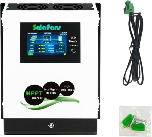 80A 90A MPPT Controller 4.3 inch HD Touchscreen PV DC150V 12V/24V/36V Dode Batterij Reactivatie Meertalig met Bluetooth (48V 80A RS485)