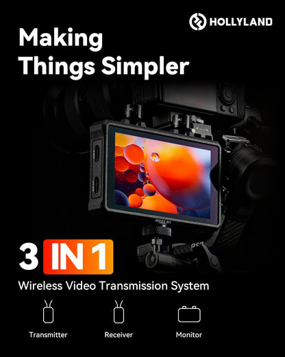 Hollyland Mars M1 Enhanced Camera Field Monitor 4K HDMI & SDI Video Radio Bereik 150m Latentie 0.08s FHD 1920x1080 1000nit 5.5" Touch 3D LUT APP Videobewaking DC-Out Interface (1 set)