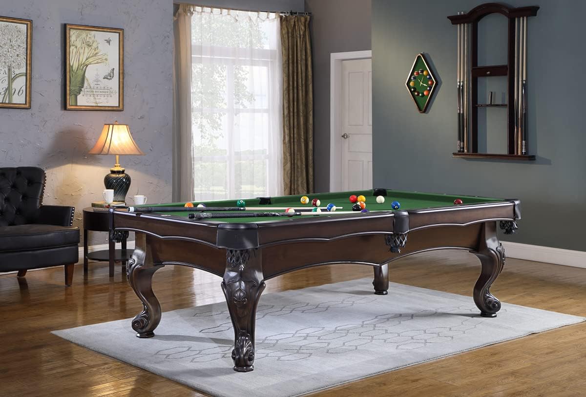 Billiard table pool table model Artemis 8 ft. with high-quality K-55 band rubber and free cloth selection, color cloth: Iron Grey - QUORE