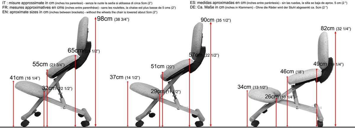cinius Ergonomische stoel met rugleuning, verschillende kleuren