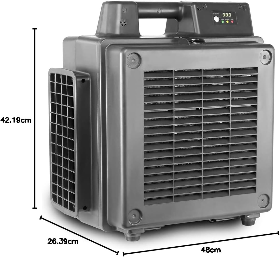 XPower X-2830U Air Mover Sealed Motor Low Profile Carpet Dryer - Air Blower Build-in GFCI Power Outlets & Hour Meter Dryer Floor Fan (X-2830U)