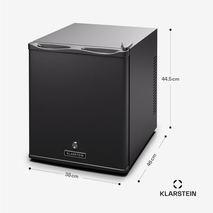 Klarstein Koelkast, mini-koelkast met glazen deur, 28 liter, mini-koelkast voor dranken, snacks en cosmetica, kleine en stille koelkast, verstelbare planken, kleine skincare koelkast