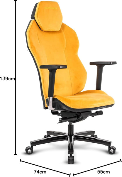 Quersus Gaming ICOS.1.2 Yellow Canary stoel, faux leer, geel, universeel
