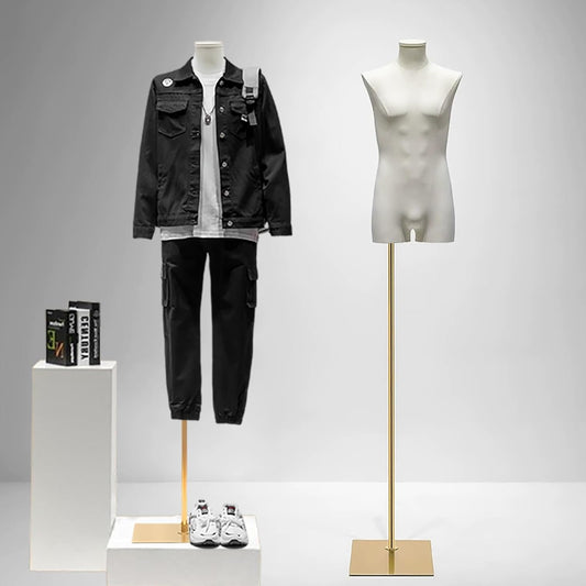 Male Mannequin, Tailor's Doll Male Mannequin Torso with Adjustable Height, Bust Men's Clothing Doll Full Clothing for Custom Clothing, Fashion Design and Men's Clothing - QUORE