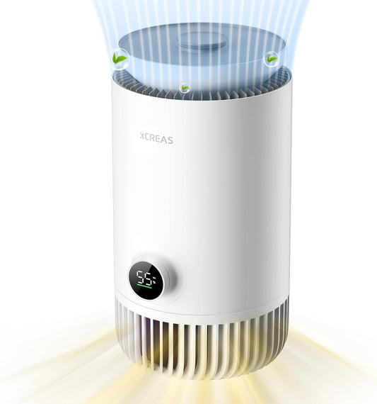 Luchtreiniger en luchtbevochtiger, 2-in-1, luchtbevochtiger en luchtreiniger met HEPA-filter voor slaapkamer, tank van 3 liter met overvulling
