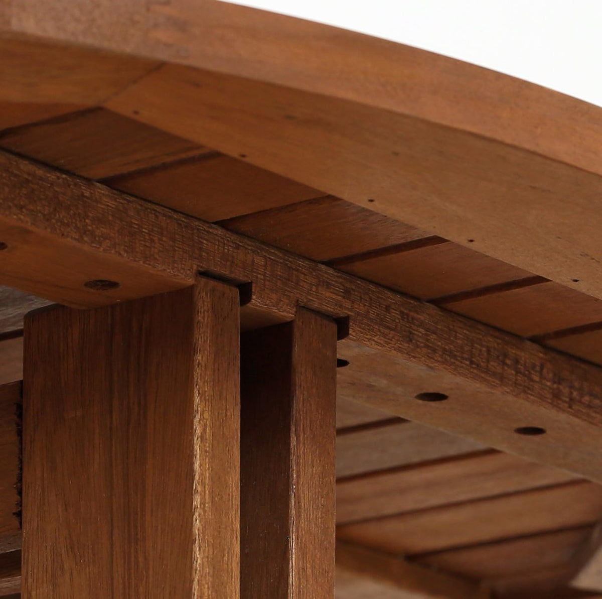 Ronde Tafel – Klapbare Tafel – Bijzettafel – Patio Tafel – Buitentafel – Ruimtebesparend Gate-Leg Design – Duurzaam Maleisisch Hardhout met Teakolie Afwerking