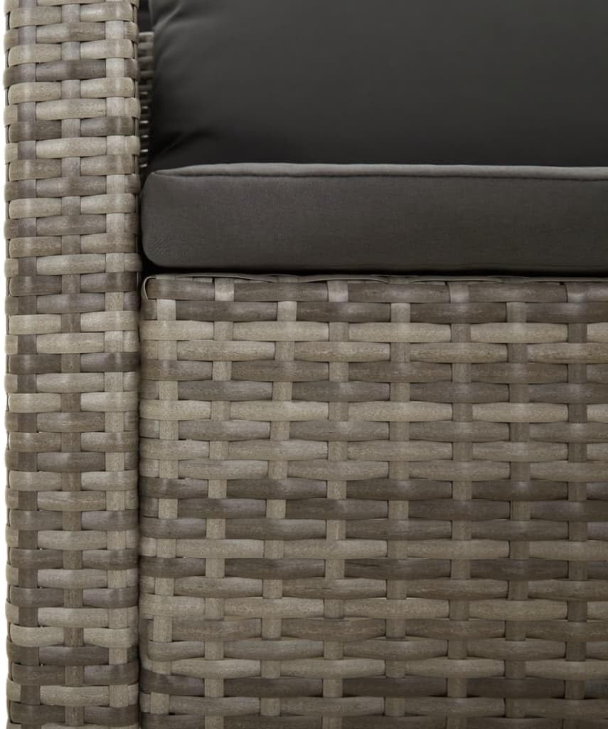 Rattan Garden Furniture Set, PE Rattan Material, Patio Furniture with Cushions and Backrest for Indoor and Outdoor, Benches and Tables, Free Combination (2 armchairs + corner + middle) - QUORE