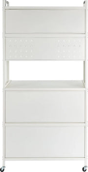 Keukenkast - Organizer - Voor magnetron - Met wielen - Incl hangrekken - 80x40x162,5 (LxBxH) - Handig voor in de keueken