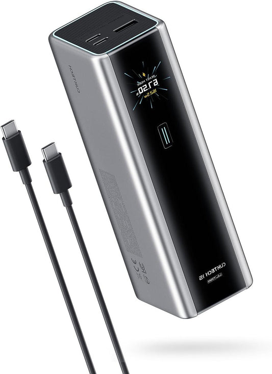 CUKTECH 15 Ultra Power Bank 20000mAh 165W Fast Charging 3 Port USB C Portable Charger Fast Self-Charging TFT Digital Display Battery Pack Compatible with MacBook Pro/Air/iPad/iPhone 16/Samsung/Dell - QUORE
