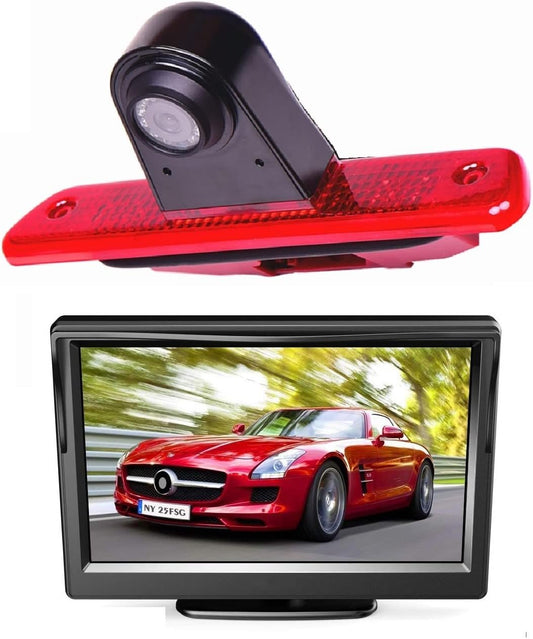 HD Derde dak remlicht camera remlicht parkeercamera achteruitrijcamera set nachtzicht camera + 4,3 inch monitor monitor vrachtwagen auto display voor Expert Dispatch Proace 07-16