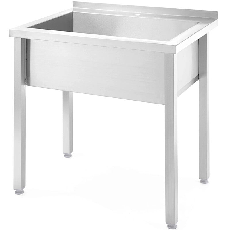 Spoelbak – Wasbak – Gootsteen – Keukenspoelbak – Horecameerkom – Roestvrij staal AISI 304/430 – Komhoogte 30 cm – Verstelbare poten
