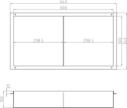 Badkamernis van rvs BERNSTEIN NT306010X randloos met planchet - 30 x 60 x 10 cm (B x H x D) - selecteerbare kleur, Kleur:zwart