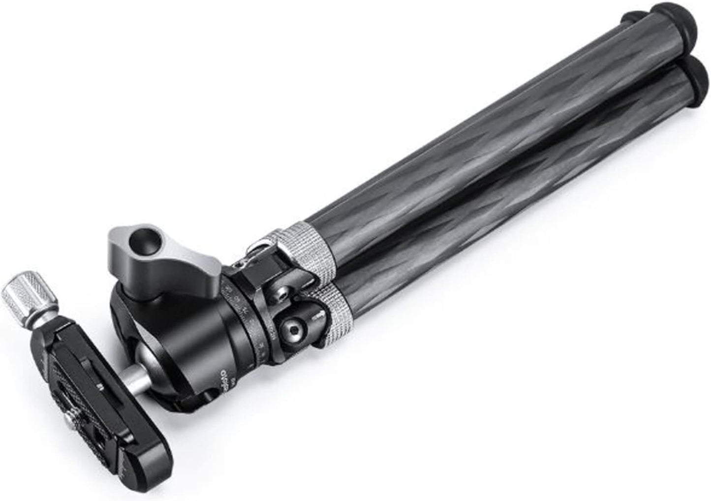 Leofoto MT-02C+LH-22 Tafelblad Statief, Mini Travel, Koolstofvezel, 2 Benen Sectie, 1/4" Statief Montage Stud Ball Head Kit (zwart)