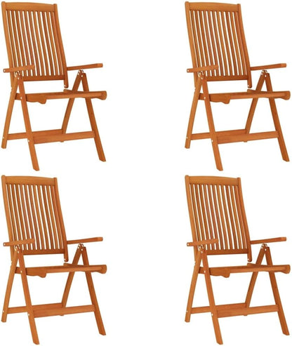 vidaXL Garden chairs 4 pcs collapsible solid eucalyptus wood