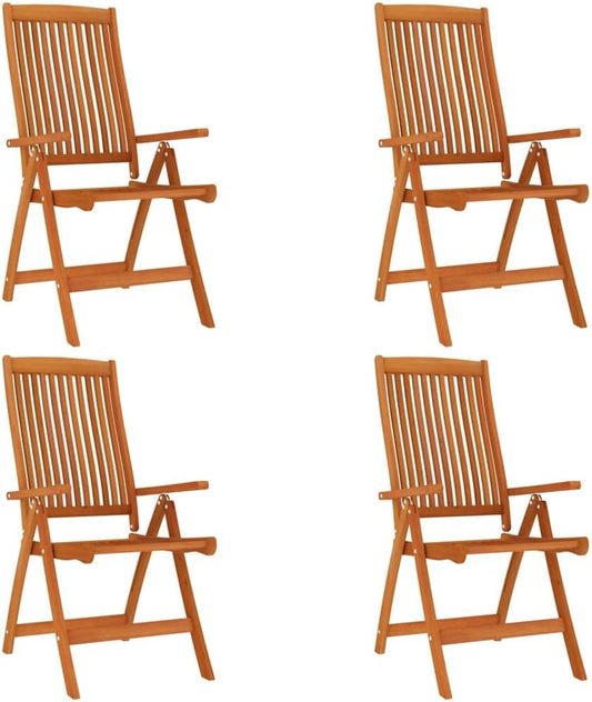vidaXL Garden chairs 4 pcs collapsible solid eucalyptus wood
