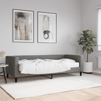 Slaapbank – Bedbank – Zetelbed – Slaapsofa – Logeerbed – Modern – Velvet Bekleding – 80x200 cm Matras – Hardhouten Frame – Donkergrijs – Ruimtebesparend – Zonder Elektriciteit