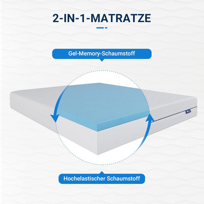 Schuimmatras – Traagschuimmatras – Gelmatras – Koudschuimmatras – Slaapmatras – 180 x 200 cm – 2,5 cm Gelgeheugenschuim Toplaag