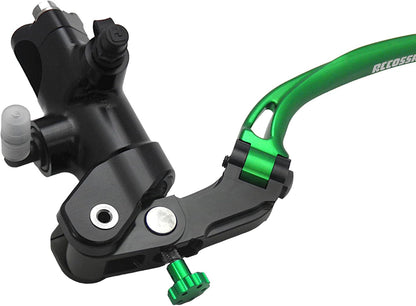 Gesmede koppelingspomp 16 x 18 met lichaamspomp, zwart geanodiseerd, lang, groen (knop + hendel) voor Ducati Scrambler Mach 2.0 van 2018 tot 2018, CC 800