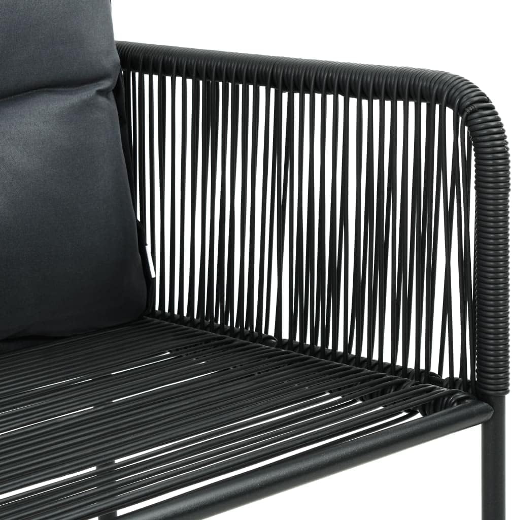 vidaXL Garden chairs 6 pcs with cushions poly rattan black - QUORE