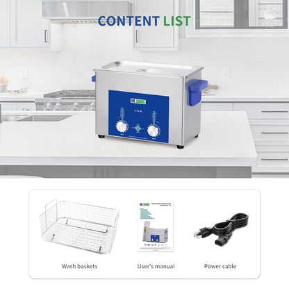 DK SONIC Industriële Ultrasoon Reiniger 4L, 120W | Professionele Juweel Reiniger met Gecodeerde Timer, Verwarming & Mandje | Multifunctioneel voor Juweel, Brillen, Kettingen, Horloges