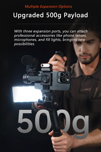 hohem iSteady M7 stabilisator voor smartphone, magnetische tracker AI CCT/RGB, 1,4 inch touchscreen, afstandsbediening afneembaar en stang, laadvermogen 500 g, Gimbal voor iPhone Android