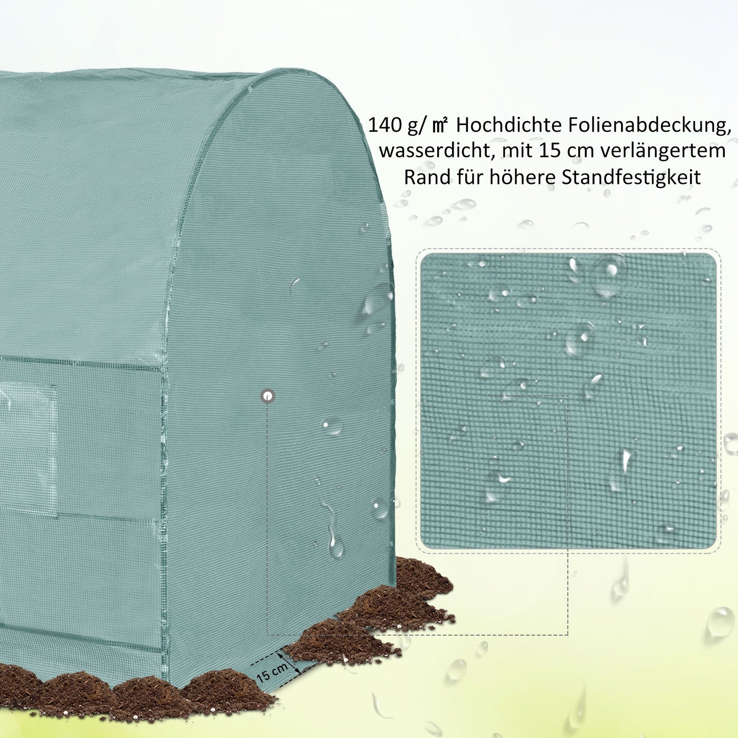 Kweekkas – Tuinkas – Broeikas – Tunnelkas – Moestuin Kas – 350x200x200 cm – Waterafstotende Folie – Mesh Ventilatieraam