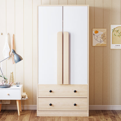 Kledingkast – Garderobekast – Linnenkast – Kleerkast – Kapkast – Dubbele Deuren en Lades – Compact Metaal 70x40x170 cm Gemengde Kleur