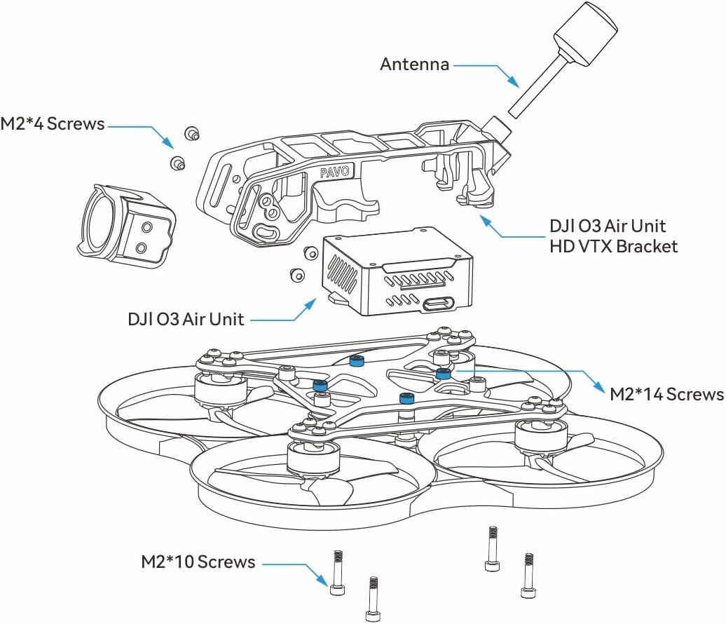 BETAFPV Pavo20 Pro Brushless Whoop Quadcopter 2,2 inch Cinewhoop met HD digitale beugel, Lava 1104 7200 kV motor GF2218 3-B Prop, compatibel met O3/Caddx Vista/Runcam Link voor FPV freestyle