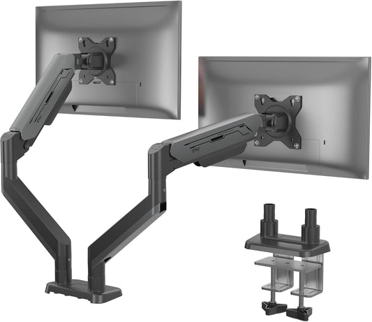 Dubbele monitorarm – Monitorhouder – Monitorbeugel – Monitorstandaard – Monitorsteun – Gasveerverstelling – Voor 17-38 Inch Tot 12 Kg – Donkergrijs
