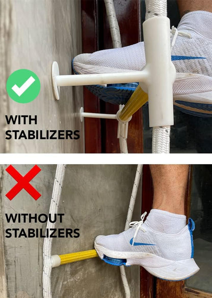 Veiligheidsladder 10 m Vlambestendig - Innovatieve oplossing Ladder met stand-off stabilisatoren, veiligheidskoord en riem - Herbruikbaar - Gewichtscapaciteit tot 900 kg – Veiligheid en Duurzaamheid