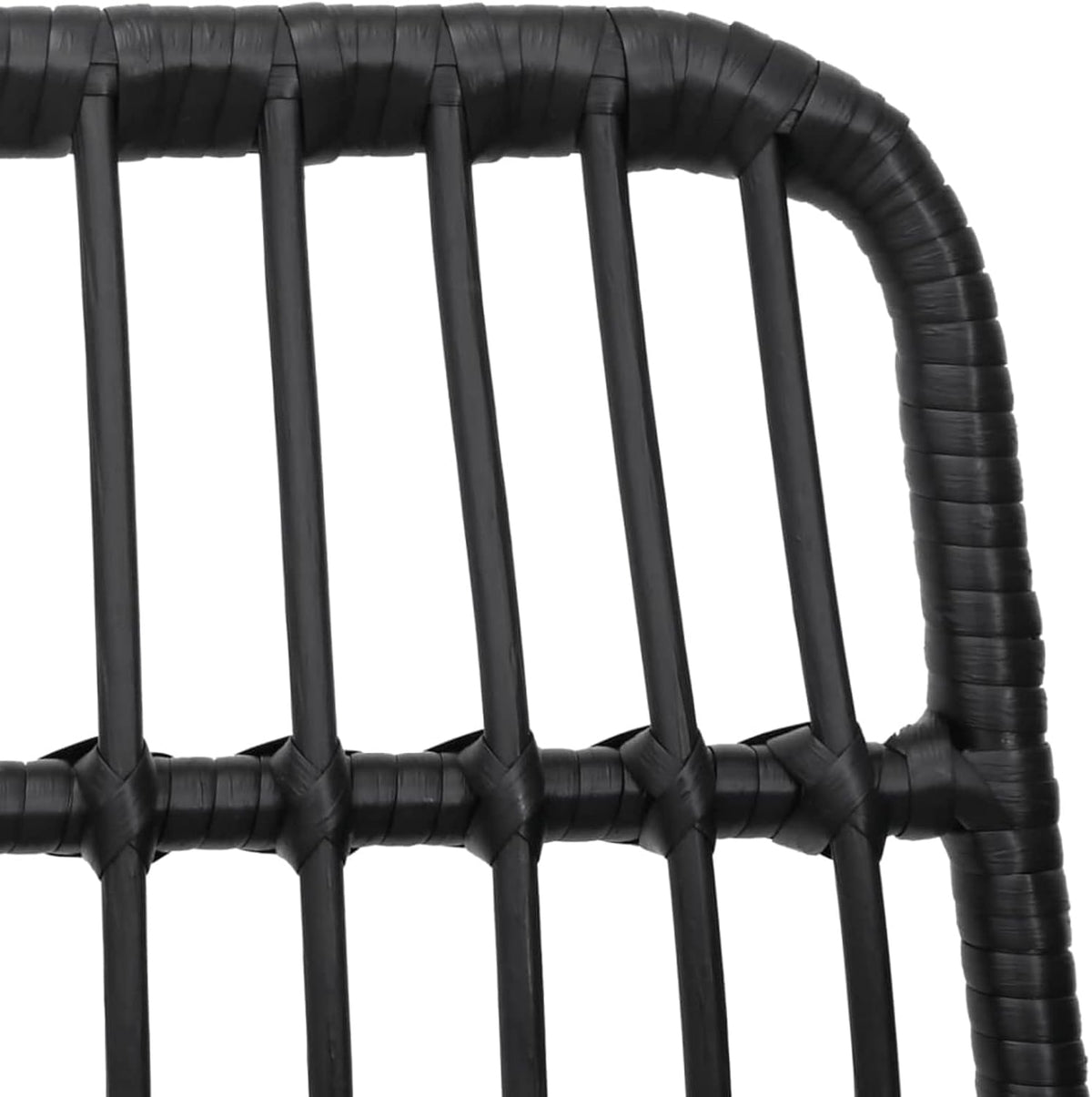 Tidyard Set of 3 for Dining Room, Garden, Outdoor, Poly Rattan, Black, Steel, Glass, Table Set and 2 Dining Chairs for Garden, Outdoor, Outdoor Patio - QUORE