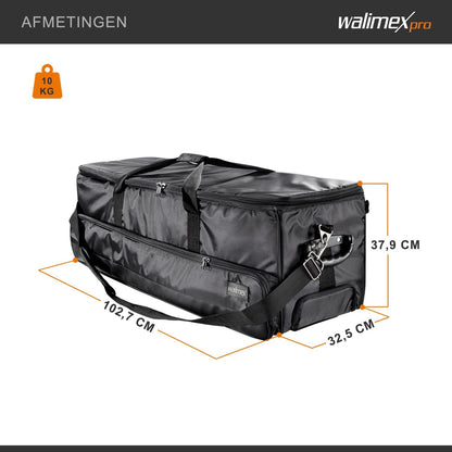 Walimex pro Studio-Trolley XL (incl. uittrekbare trolleygreep, gevoerde schouderriem, variabele binnenindeling), zwart