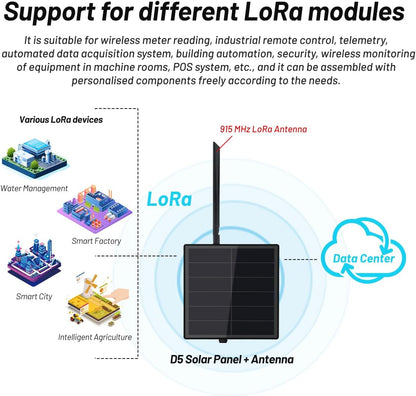 KEEPTEEN D5 Solar Lora Meshtastic Mesh Node Repeater 5 W BC Zonnepaneel Bult in Heltec ESP32 V3 Lora WiFi Bluetooth 5200 mAh batterij
