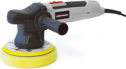 Dino KRAFTPAKET 640220 9mm-650W excentrische polijstmachine, oneindig variabele set met polijstspons & Dino KRAFTPAKET UPGRADE set 75mm 125mm steunplaat en polijstpads, (640220, 640296)