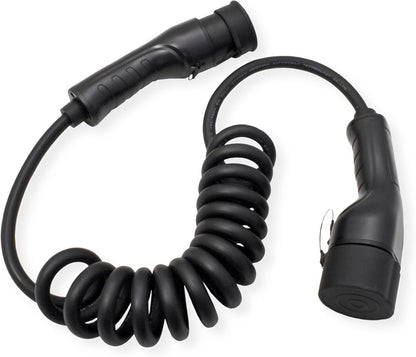 ROLINE E-car laadkabel type2, 1-fase, 250VAC (1P+N+E), 32 A, 7,4 kW, spiraalkabel, 3 m