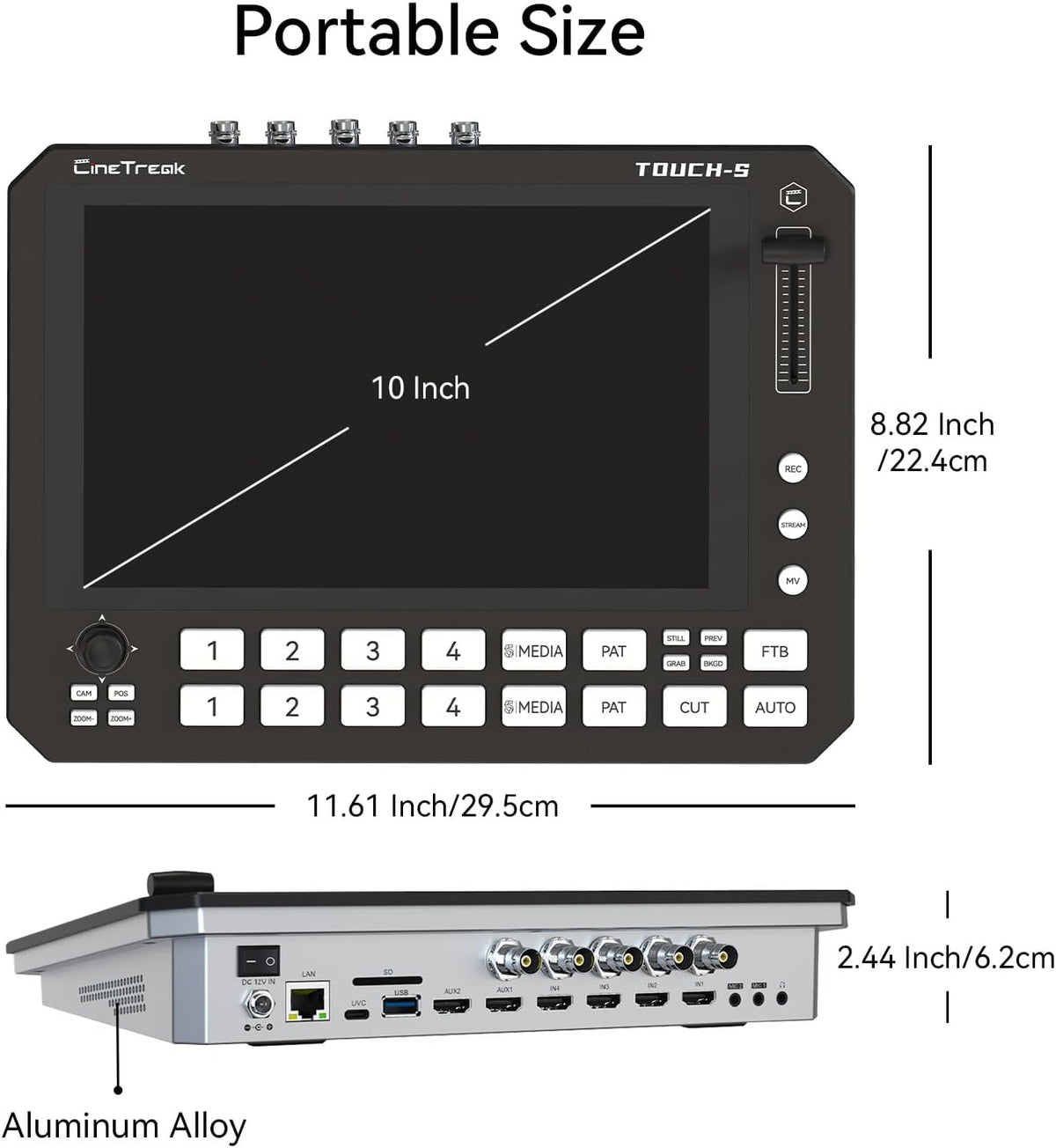 Videoswitcher – Videomixer – Livestream Switcher – Multicam Schakelaar – Broadcast Mixer – 6-Kanaals HDMI/SDI – 10,1 Inch Touchscreen Met PTZ-Camerabediening En Multi-View Monitoring
